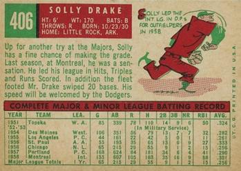 Solly Drake  baseball card collectible - Main Image 2