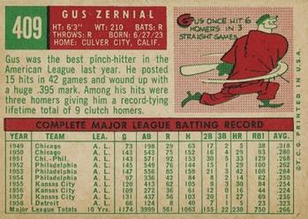 Gus Zernial  baseball card collectible - Main Image 2