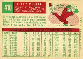 Billy Pierce  baseball card collectible - Main Image 2