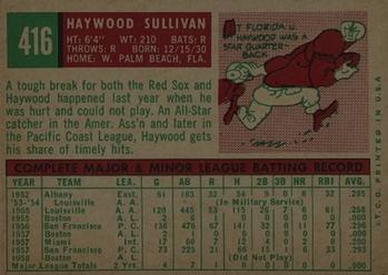 Haywood Sullivan  baseball card collectible - Main Image 2