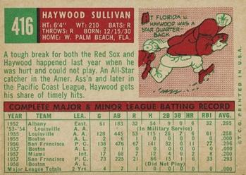 Haywood Sullivan  baseball card collectible - Main Image 2