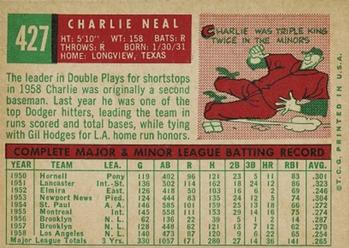 Charlie Neal  baseball card collectible - Main Image 2