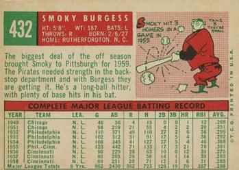 Smoky Burgess  baseball card collectible - Main Image 2