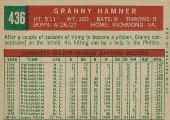 Granny Hamner  baseball card collectible - Main Image 2