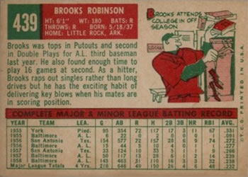 Brooks Robinson  baseball card collectible - Main Image 2