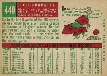 Lew Burdette  baseball card collectible - Main Image 2