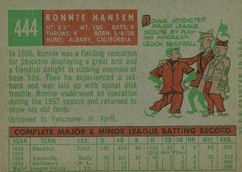 Ronnie Hansen  baseball card collectible - Main Image 2