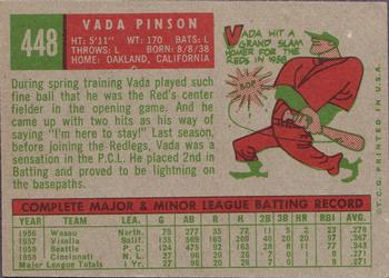 Vada Pinson  baseball card collectible - Main Image 2