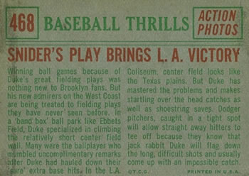 Duke Snider  baseball card collectible - Main Image 2