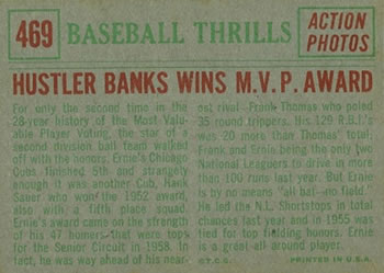 Ernie Banks  baseball card collectible - Main Image 2