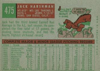 Jack Harshman  baseball card collectible - Main Image 2