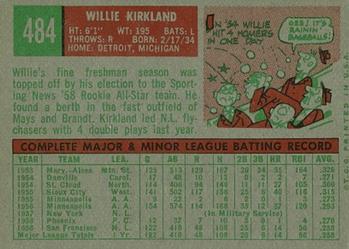 Willie Kirkland  baseball card collectible - Main Image 2