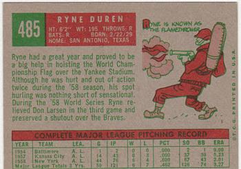 Ryne Duren  baseball card collectible - Main Image 2