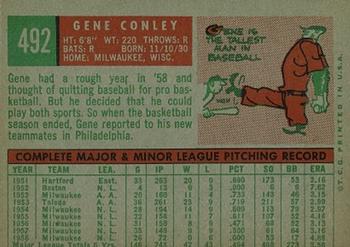 Gene Conley  baseball card collectible - Main Image 2