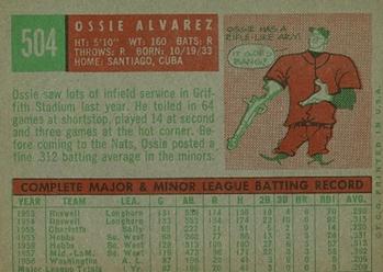 Ossie Alvarez  baseball card collectible - Main Image 2