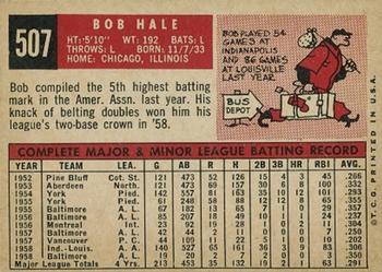 Bob Hale  baseball card collectible - Main Image 2
