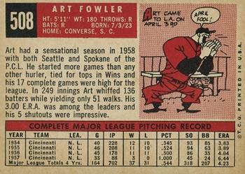 Art Fowler  baseball card collectible - Main Image 2