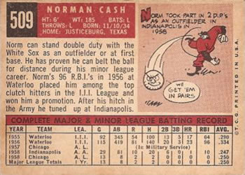 Norm Cash  baseball card collectible - Main Image 2