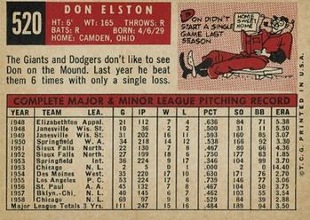 Don Elston  baseball card collectible - Main Image 2