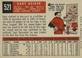Gary Geiger  baseball card collectible - Main Image 2