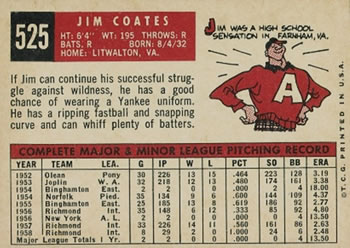 Jim Coates  baseball card collectible - Main Image 2