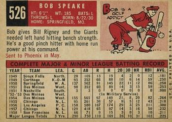 Bob Speake  baseball card collectible - Main Image 2