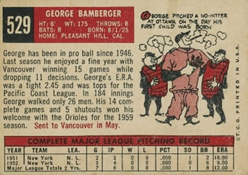 George Bamberger  baseball card collectible - Main Image 2