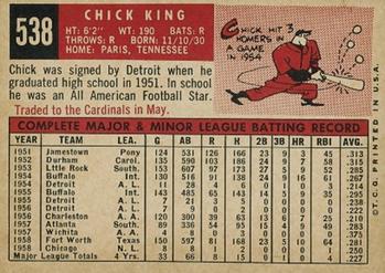 Chick King  baseball card collectible - Main Image 2