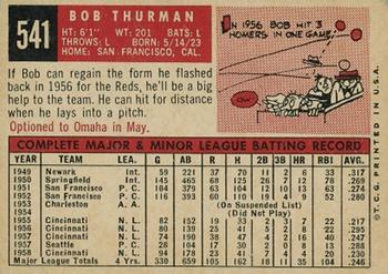 Bob Thurman  baseball card collectible - Main Image 2