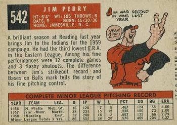 Jim Perry  baseball card collectible - Main Image 2
