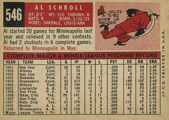 Al Schroll  baseball card collectible - Main Image 2