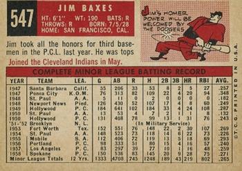 Jim Baxes  baseball card collectible - Main Image 2