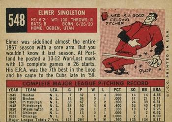 Elmer Singleton  baseball card collectible - Main Image 2