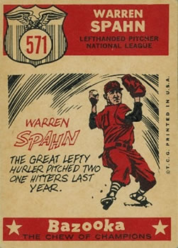 Warren Spahn  baseball card collectible - Main Image 2