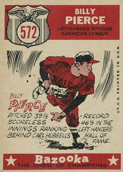 Billy Pierce  baseball card collectible - Main Image 2