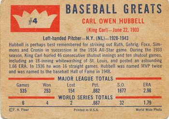Carl Hubbell  baseball card collectible - Main Image 2