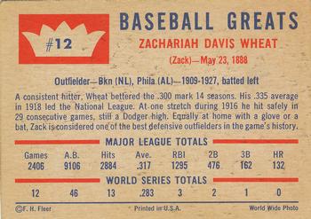 Zack Wheat  baseball card collectible - Main Image 2