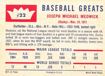 Joe Medwick  baseball card collectible - Main Image 2