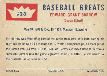 Ed Barrow  baseball card collectible - Main Image 2