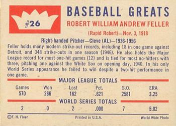 Bob Feller  baseball card collectible - Main Image 2