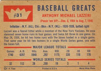 Tony Lazzeri  baseball card collectible - Main Image 2