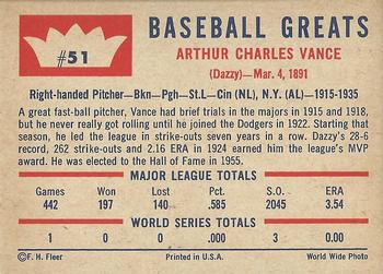 Dazzy Vance  baseball card collectible - Main Image 2