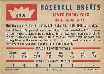 Jimmie Foxx  baseball card collectible - Main Image 2