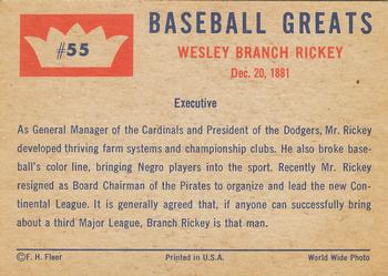 Branch Rickey  baseball card collectible - Main Image 2