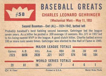 Charlie Gehringer  baseball card collectible - Main Image 2