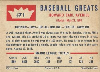 Earl Averill  baseball card collectible - Main Image 2