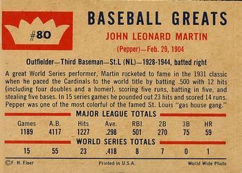 Joe Tinker / Pepper Martin  baseball card collectible - Main Image 2