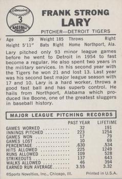 Frank Lary  baseball card collectible - Main Image 2
