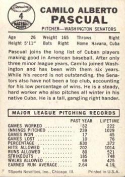 Camilo Pascual  baseball card collectible - Main Image 2
