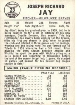 Joe Jay  baseball card collectible - Main Image 2